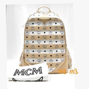 NWT MCM Beige large Backpack book bag $995